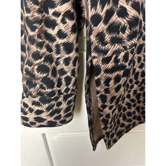Vtg. Joanna Stretch Button Up Leopard Print Stretch Tunic Blouse-Small - Picture 3 of 6